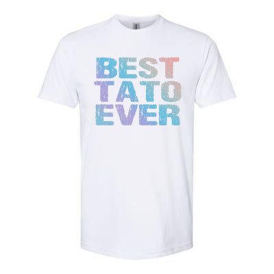 Best Tato Ever Dad Ukraine Distressed Gift Softstyle CVC T-Shirt