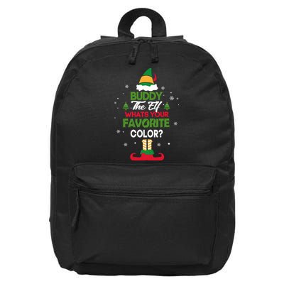 Buddy The Elf, What's Your Favorite Color? 16 in Basic Backpack