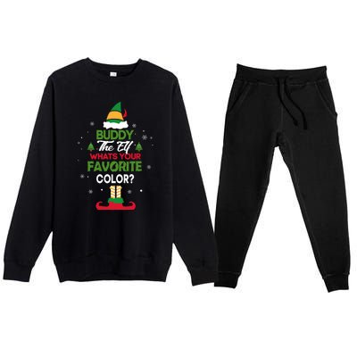 Buddy The Elf, What's Your Favorite Color? Premium Crewneck Sweatsuit Set