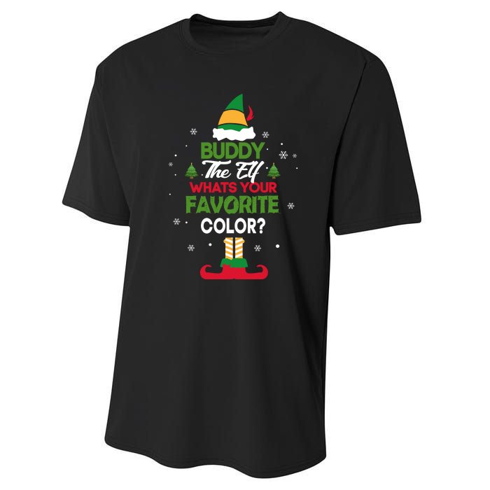 Buddy The Elf, What's Your Favorite Color? Performance Sprint T-Shirt