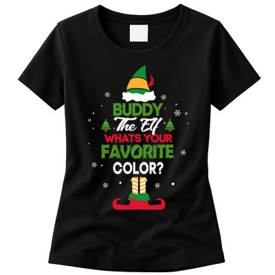 Buddy The Elf, What's Your Favorite Color? Womens T-Shirt