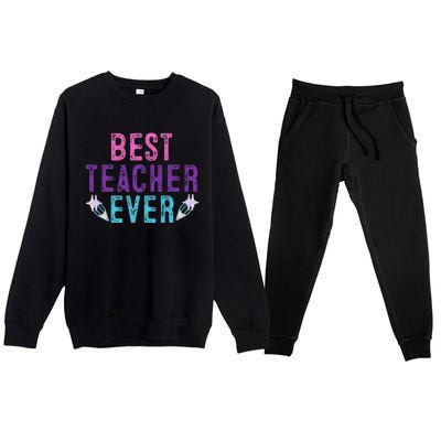 Best Teacher Ever Teacher Gift End of the year graduation Premium Crewneck Sweatsuit Set