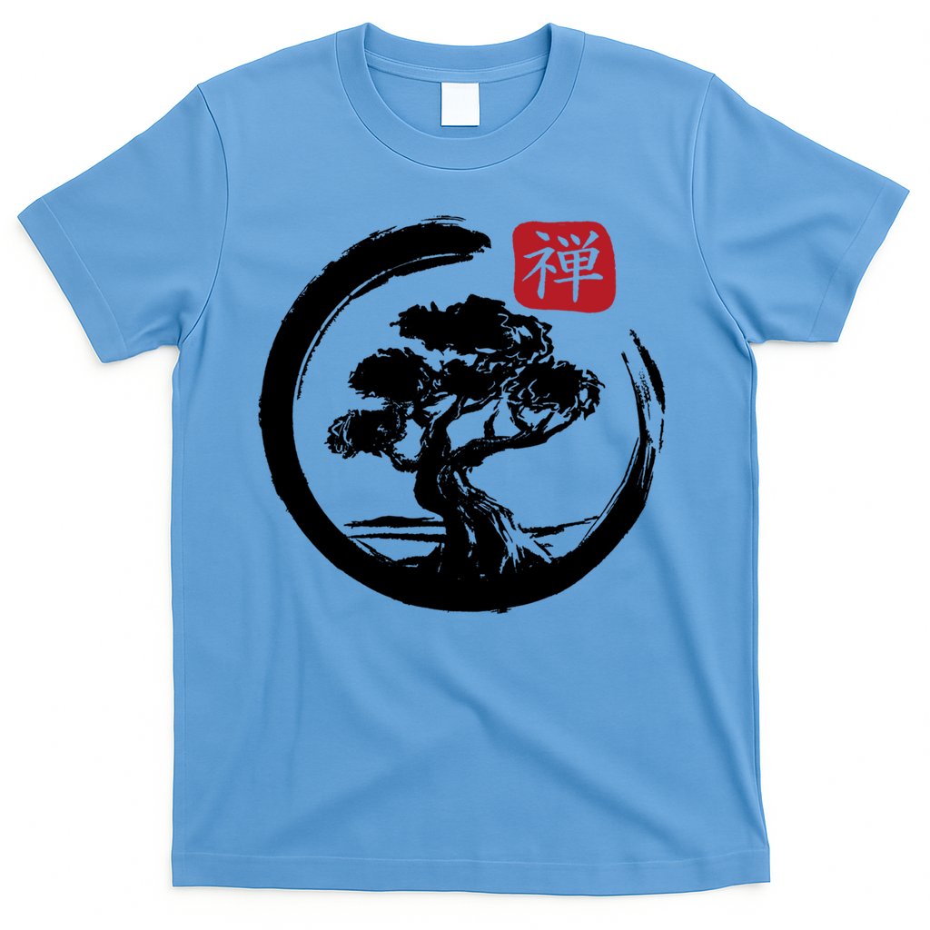 Bonsai Tree Enso Circle Japanese Zen Yoga Buddhism Aesthetic Meaningful Gift T-Shirt