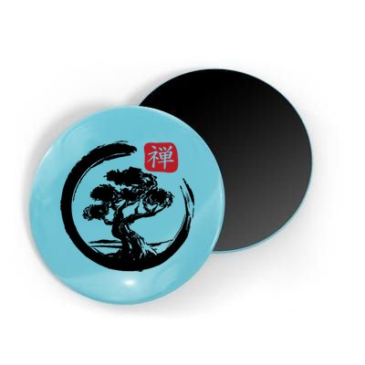 Bonsai Tree Enso Circle Japanese Zen Yoga Buddhism Aesthetic Meaningful Gift Magnet