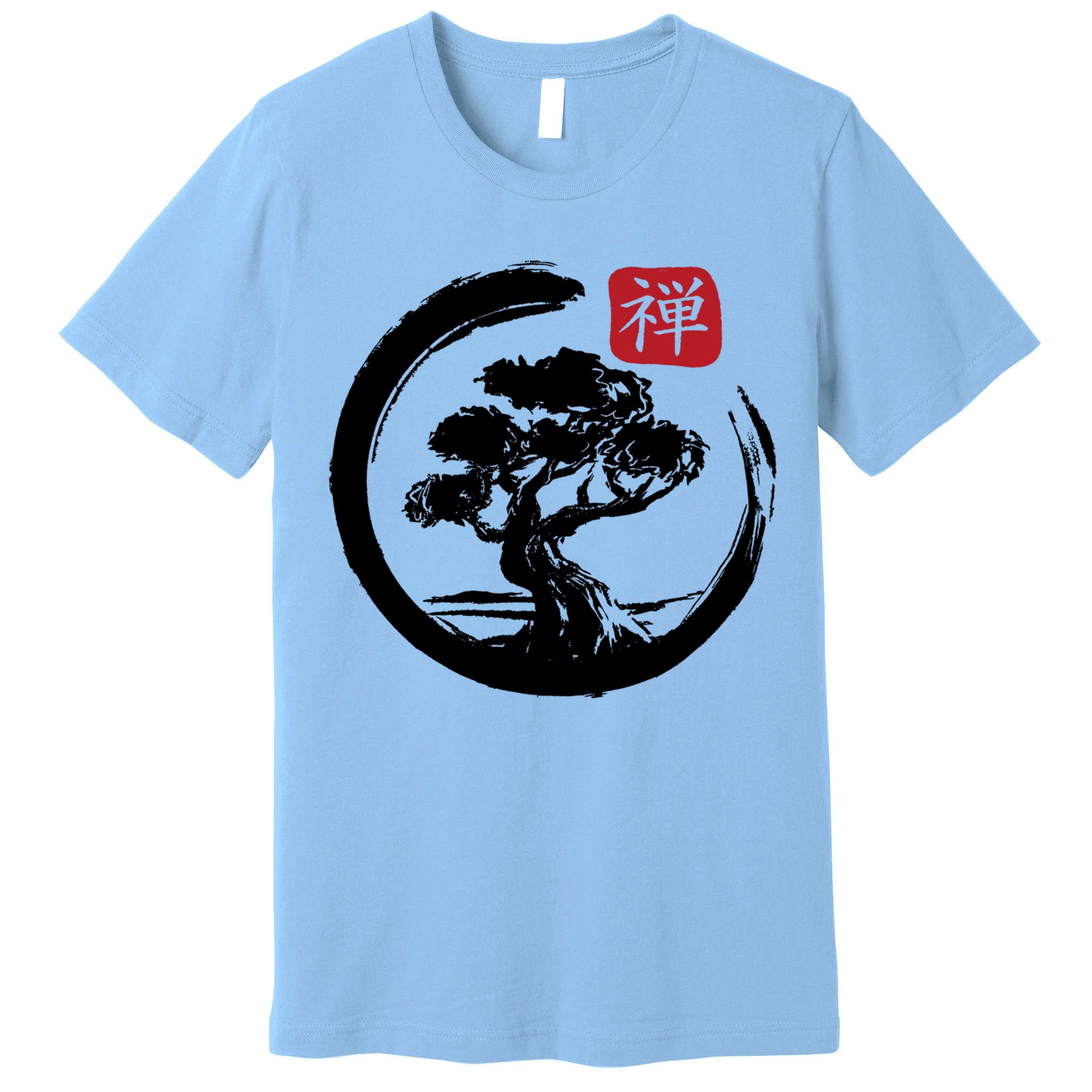 Bonsai Tree Enso Circle Japanese Zen Yoga Buddhism Aesthetic Meaningful Gift Premium T-Shirt