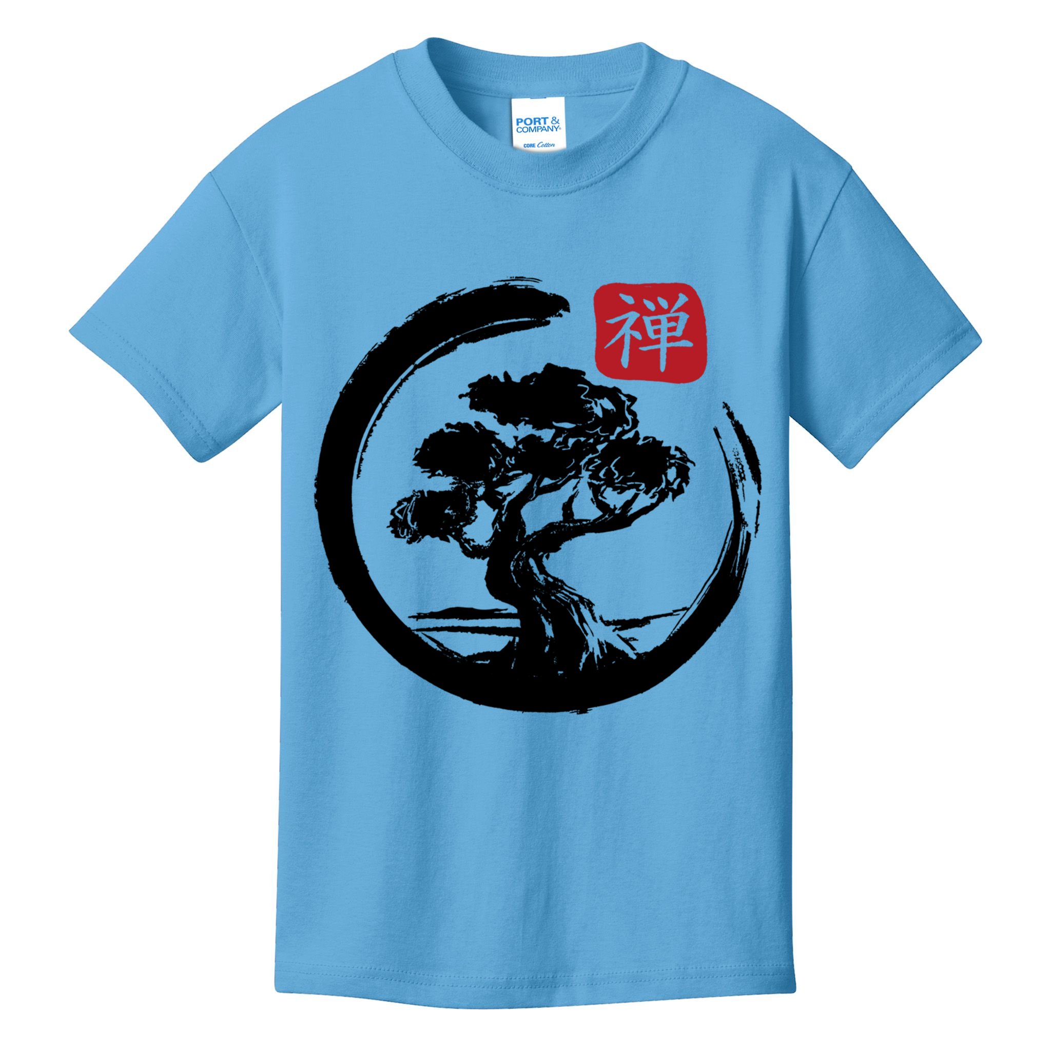 Bonsai Tree Enso Circle Japanese Zen Yoga Buddhism Aesthetic Meaningful Gift Kids T-Shirt