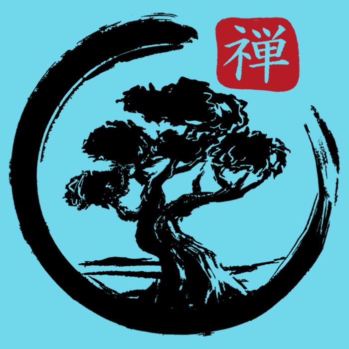 Bonsai Tree Enso Circle Japanese Zen Yoga Buddhism Aesthetic Meaningful Gift Kids T-Shirt