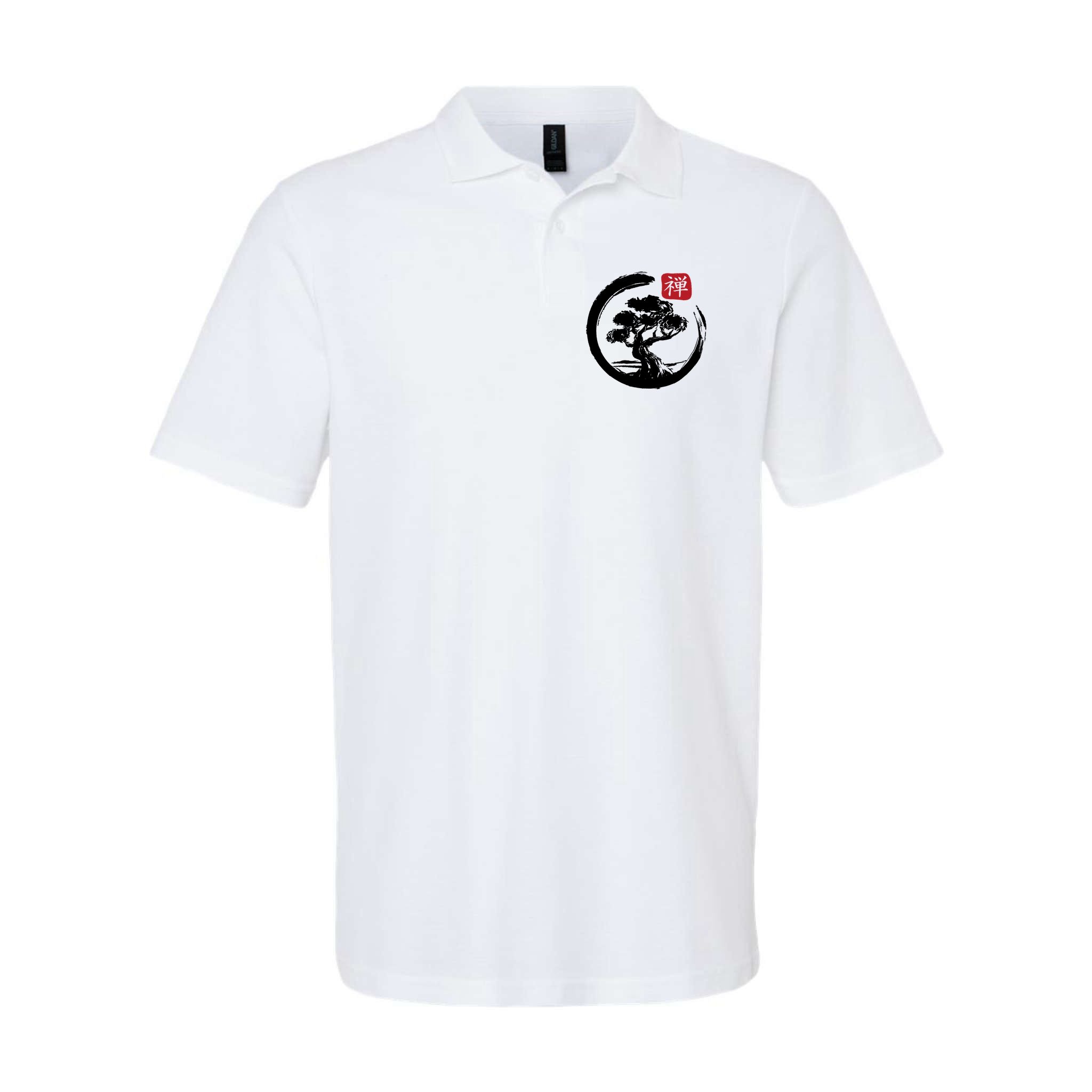 Bonsai Tree Enso Circle Japanese Zen Yoga Buddhism Aesthetic Meaningful Gift Polo