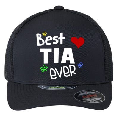 Best Tia Ever Gift Auntie Gift Flexfit Unipanel Trucker Cap