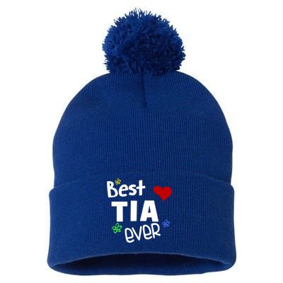 Best Tia Ever Gift Auntie Gift Pom Pom 12in Knit Beanie