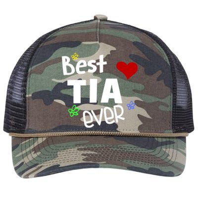 Best Tia Ever Gift Auntie Gift Retro Rope Trucker Hat Cap