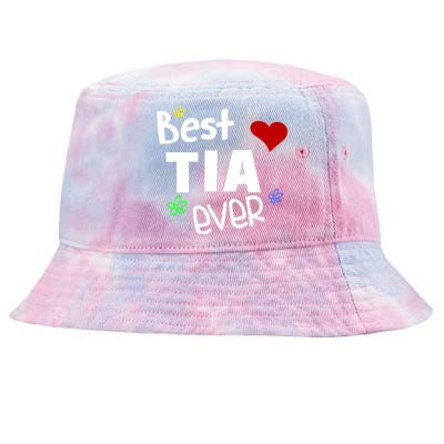 Best Tia Ever Gift Auntie Gift Tie-Dyed Bucket Hat