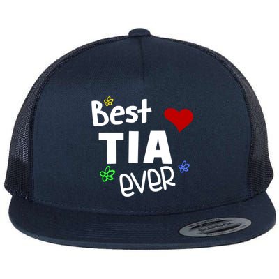 Best Tia Ever Gift Auntie Gift Flat Bill Trucker Hat