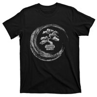 Bonsai Tree Enso Circle Vintage Zen Calligraphy Art T-Shirt