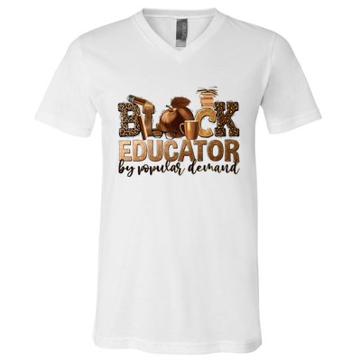 Black Teacher Educator African American Professor Ta School V-Neck T-Shirt