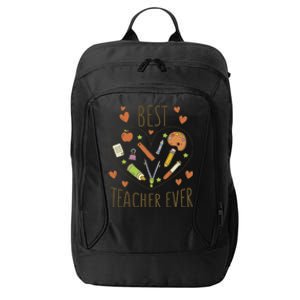 Best Teacher Ever Heart Gift City Backpack