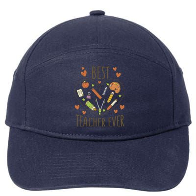 Best Teacher Ever Heart Gift 7-Panel Snapback Hat