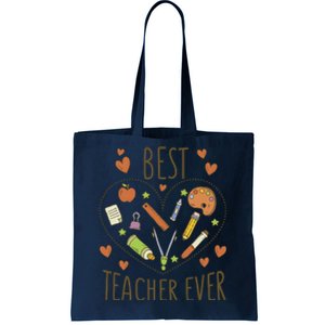 Best Teacher Ever Heart Gift Tote Bag