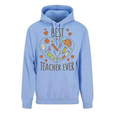 Best Teacher Ever Heart Gift Unisex Surf Hoodie