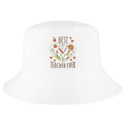 Best Teacher Ever Heart Gift Cool Comfort Performance Bucket Hat