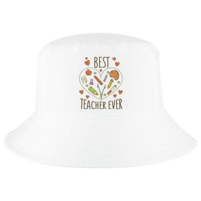 Best Teacher Ever Heart Gift Cool Comfort Performance Bucket Hat