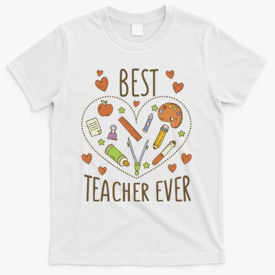 Best Teacher Ever Heart Gift T-Shirt
