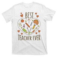 Best Teacher Ever Heart Gift T-Shirt