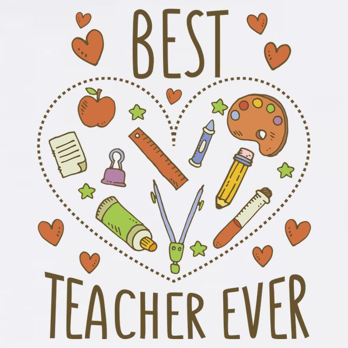 Best Teacher Ever Heart Gift T-Shirt