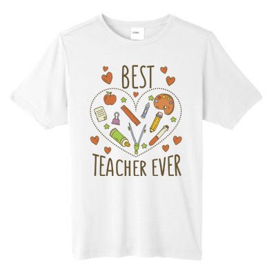 Best Teacher Ever Heart Gift Tall Fusion ChromaSoft Performance T-Shirt