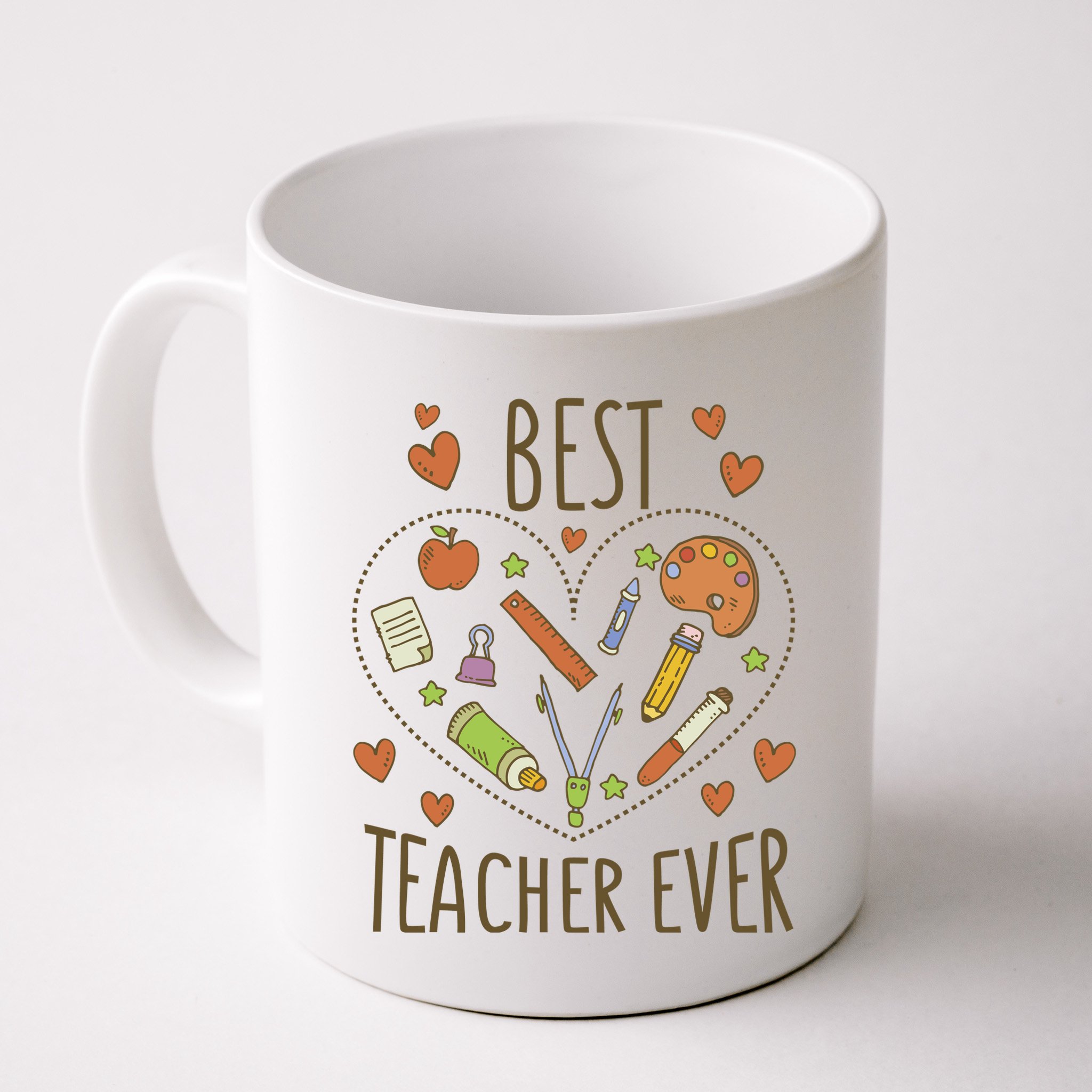 Best Teacher Ever Heart Gift Mug