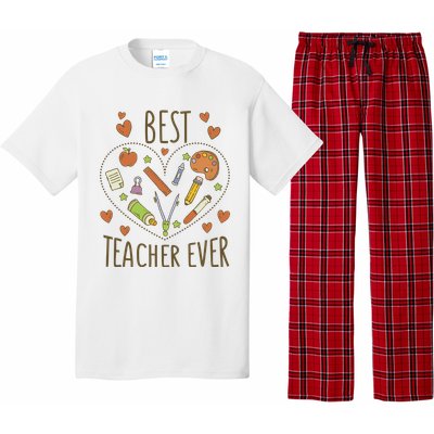 Best Teacher Ever Heart Gift Pajama Set