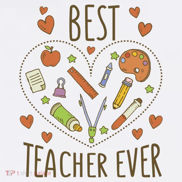 Best Teacher Ever Heart Gift Flatbill Hat