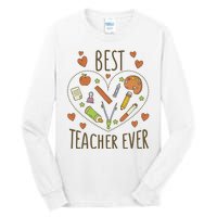 Best Teacher Ever Heart Gift Tall Long Sleeve T-Shirt