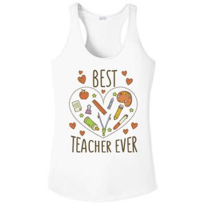 Best Teacher Ever Heart Gift Ladies PosiCharge Competitor Racerback Tank