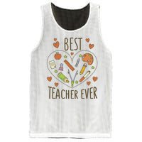 Best Teacher Ever Heart Gift Mesh Reversible Basketball Jersey Tank