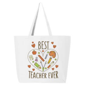 Best Teacher Ever Heart Gift 25L Jumbo Tote