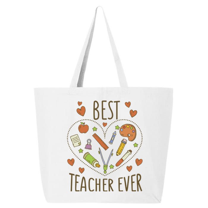 Best Teacher Ever Heart Gift 25L Jumbo Tote