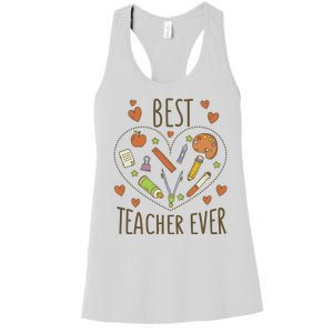 Best Teacher Ever Heart Gift Women's Racerback Tank