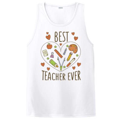 Best Teacher Ever Heart Gift PosiCharge Competitor Tank