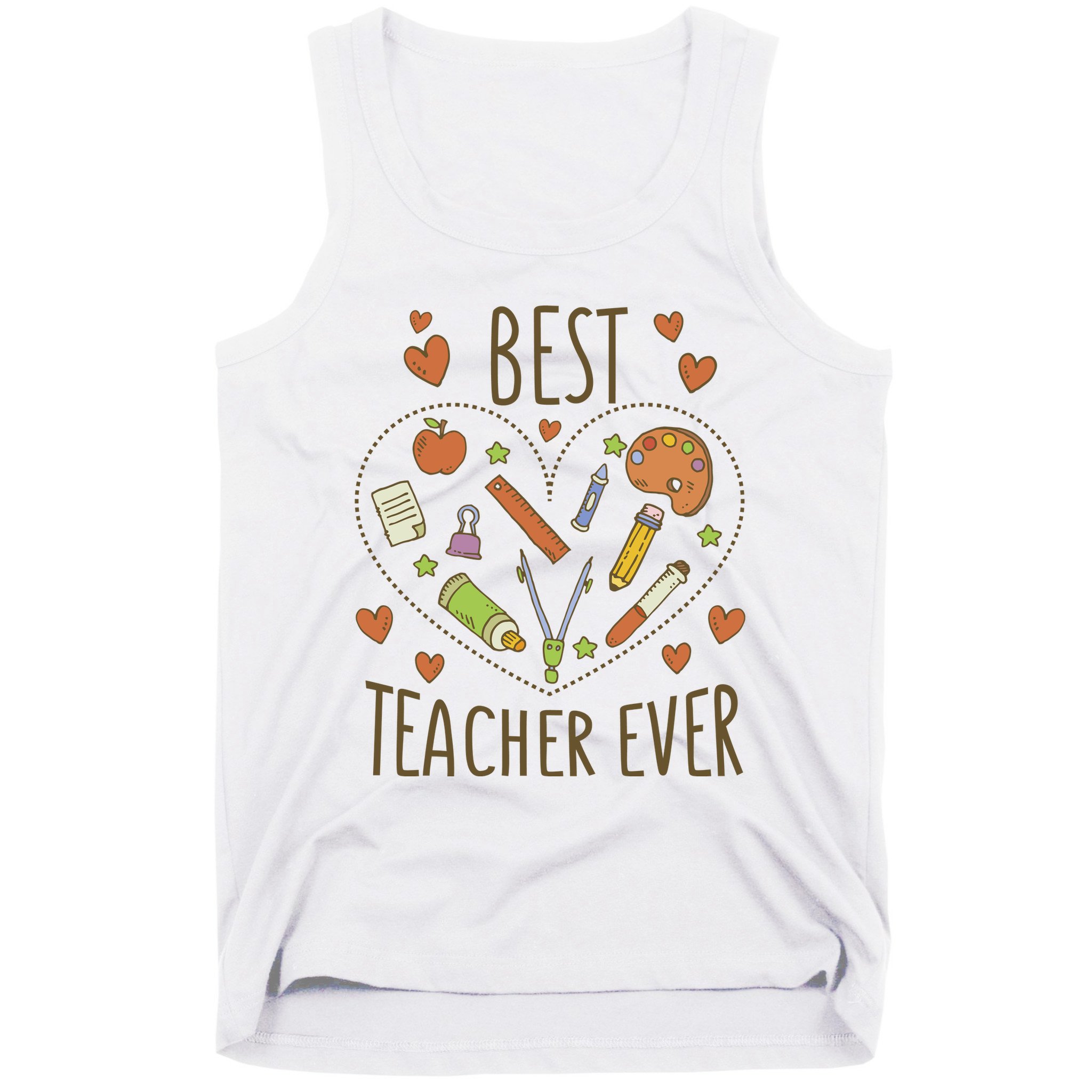 Best Teacher Ever Heart Gift Tank Top