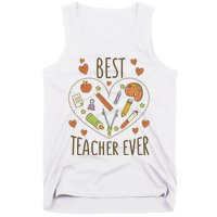 Best Teacher Ever Heart Gift Tank Top