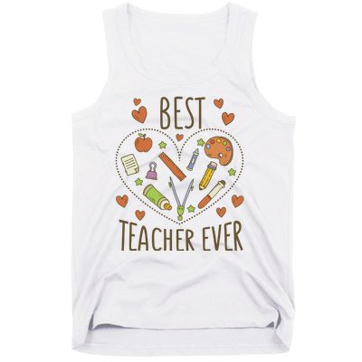 Best Teacher Ever Heart Gift Tank Top