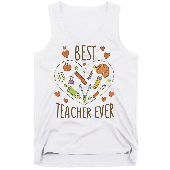 Best Teacher Ever Heart Gift Tank Top