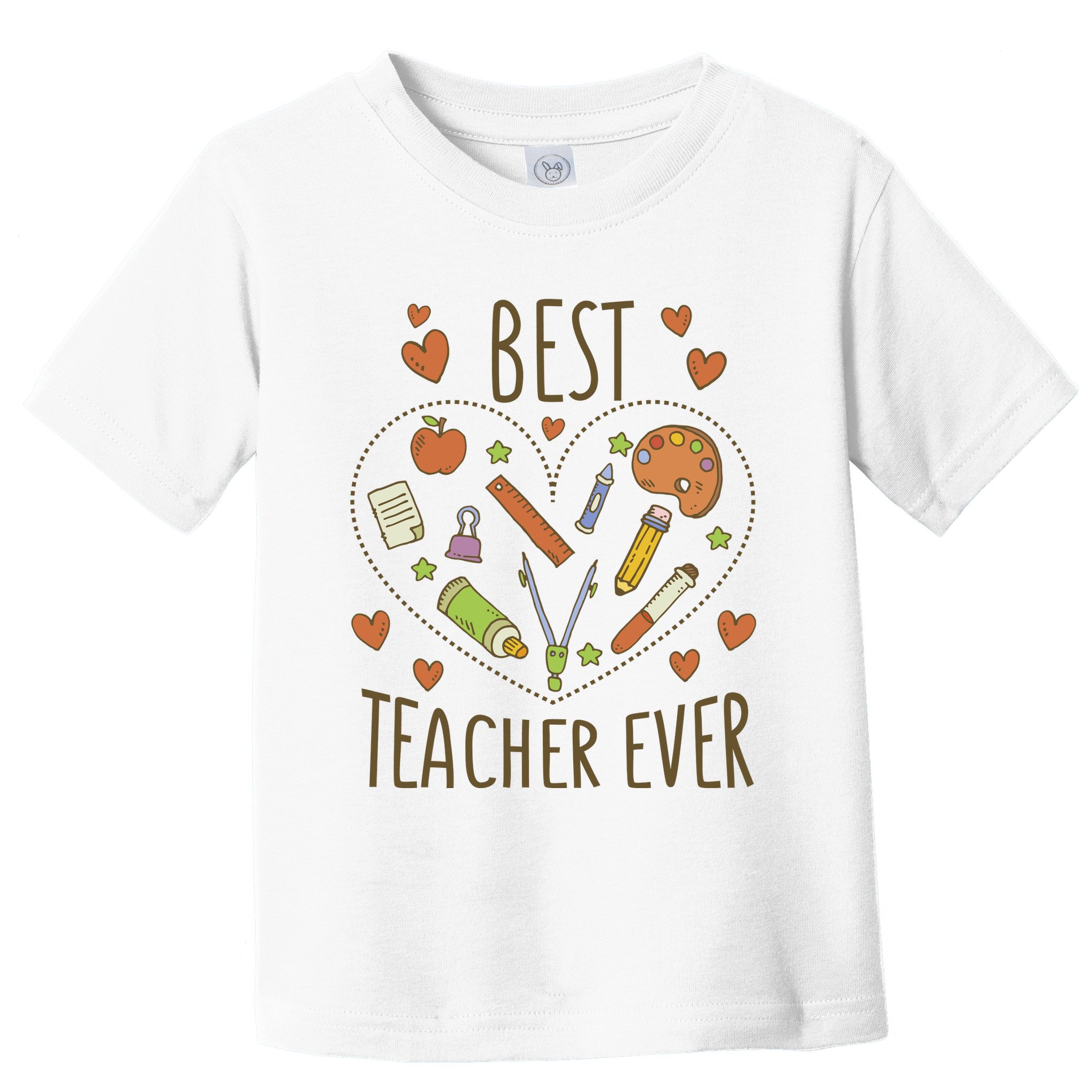 Best Teacher Ever Heart Gift Toddler T-Shirt
