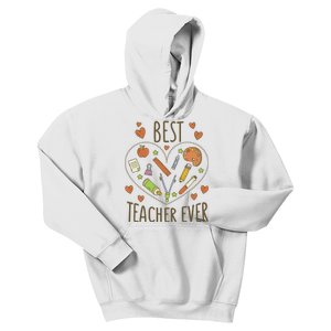 Best Teacher Ever Heart Gift Kids Hoodie