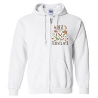 Best Teacher Ever Heart Gift Full Zip Hoodie