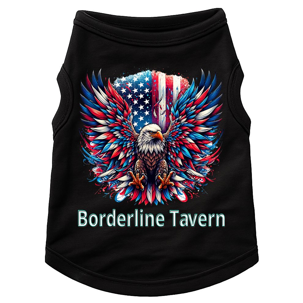 Borderline Tavern Eagle American Flag 4th Of July  Doggie Tank