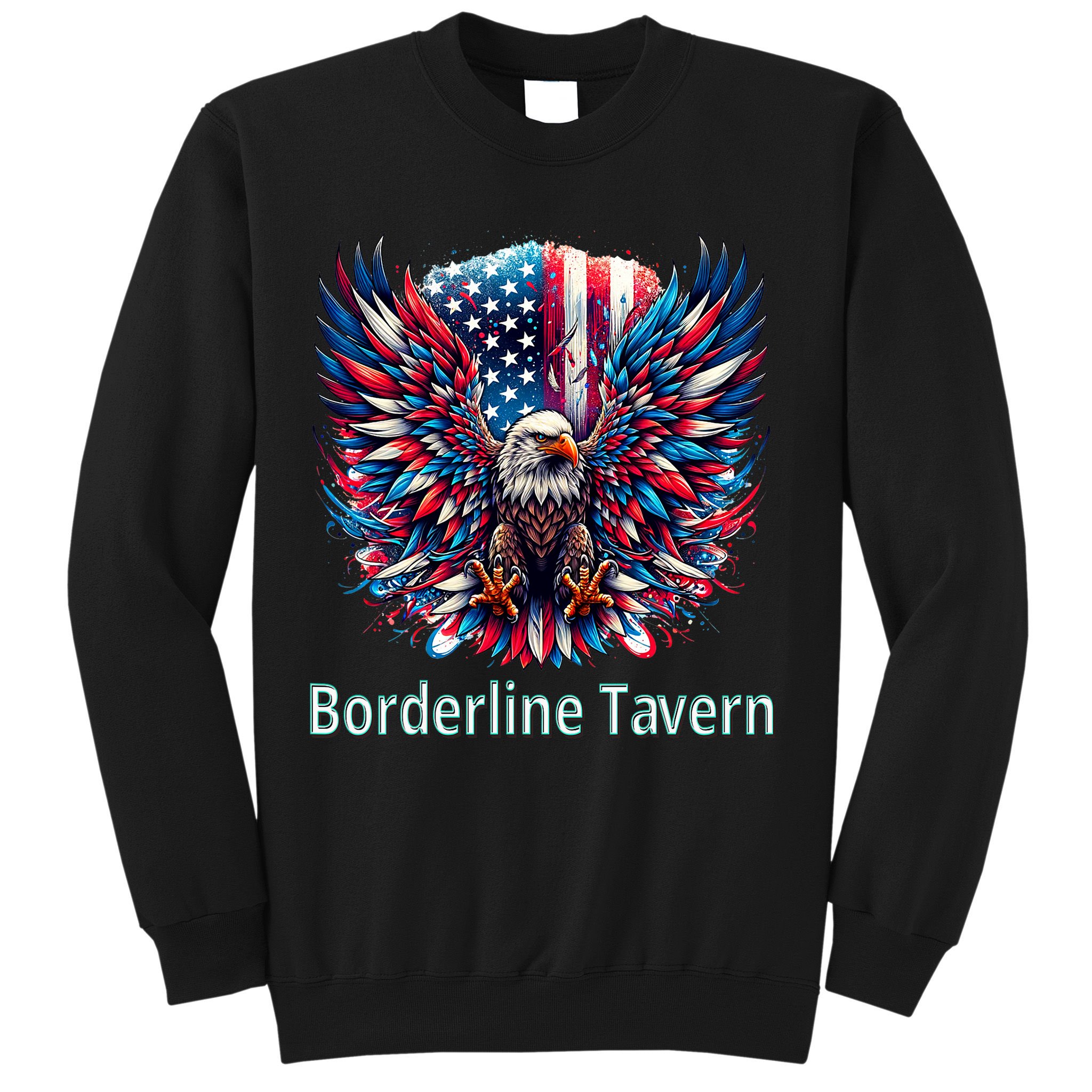 Borderline Tavern Eagle American Flag 4th Of July  Sweatshirt