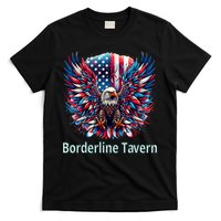 Borderline Tavern Eagle American Flag 4th Of July  T-Shirt
