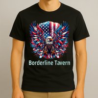 Borderline Tavern Eagle American Flag 4th Of July  T-Shirt